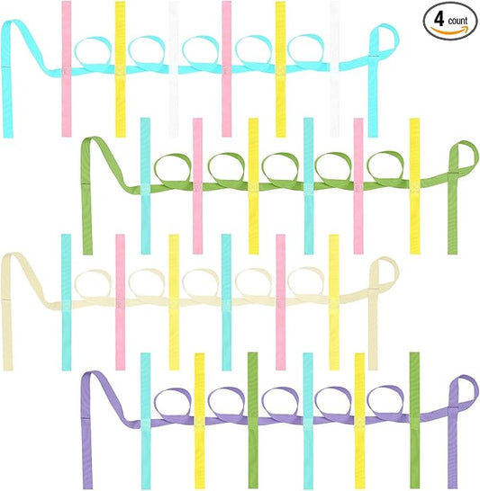 Jexine 4 Pack Children's Walking Ropes with 12 Handles Colorful Outdoor Safety Line for Toddlers Kids Preschool Daycare School Kindergarten Baby, up to 12 Children 2 Teachers