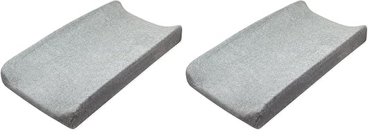 HonestBaby Unisex Baby Organic Cotton Changing Pad Cover and Toddler Sleepers, Gray Heather, One Size US (Pack of 2)