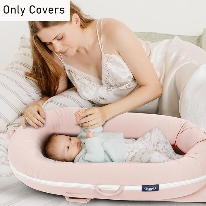 Organic Replacement Cover | Premium Quality Spare Cover 100% Organic Cotton | Hypoallergenic | [Fits Dockatot Deluxe + Docks] (Cover Only) (Baby Pink)