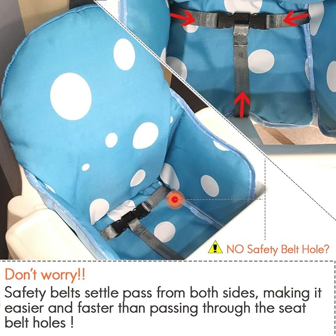 ZARPMA Highchair Cushion for IKEA Antilop High Chair, New Version Baby Highchair Seat Covers, More Thick, Washable Foldable, Child Chair Insert Mat Padding (Blue)