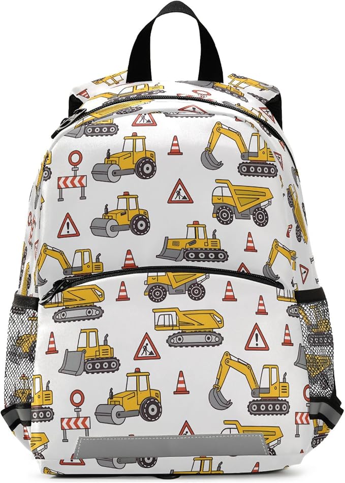 Toddlers Backpack Kids Truck Childish Bookbag for Boys Girls 3-6 Years Preschool Kindergarten Cute Mini Bags with Safety Leash Daypack