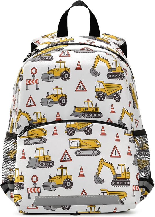 Toddlers Backpack Kids Truck Childish Bookbag for Boys Girls 3-6 Years Preschool Kindergarten Cute Mini Bags with Safety Leash Daypack