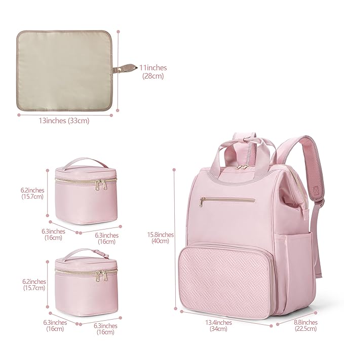 Fasrom Wearable Breast Pump Bag Backpack with Cooler and Pump Tote Bag, Compatible with Momcozy, Medela and Elvie Hands Free Pumps, Pink (Patent Design)