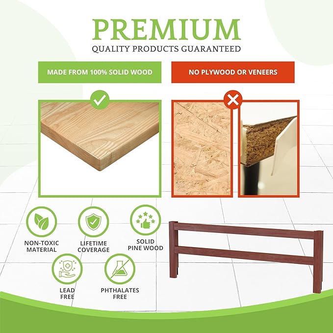 CC KITS Safety Guard Rail for Baby, Kids, and Children - Solid Wood Safety Bed Rail for Toddlers - Easy Installation - Premium Protection for Bunk, Twin, Full, Queen and King Size Beds - (Cherry)