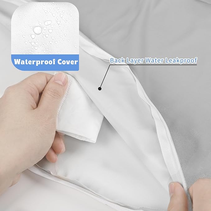 Hooyax Waterproof Nursing Pillow Cover, Stretchy Nursing Covers for New-Designed Breastfeeding Pillows, Adorable Infant Feeding Pillow Slipcover for Baby Boy and Girls (Grey)