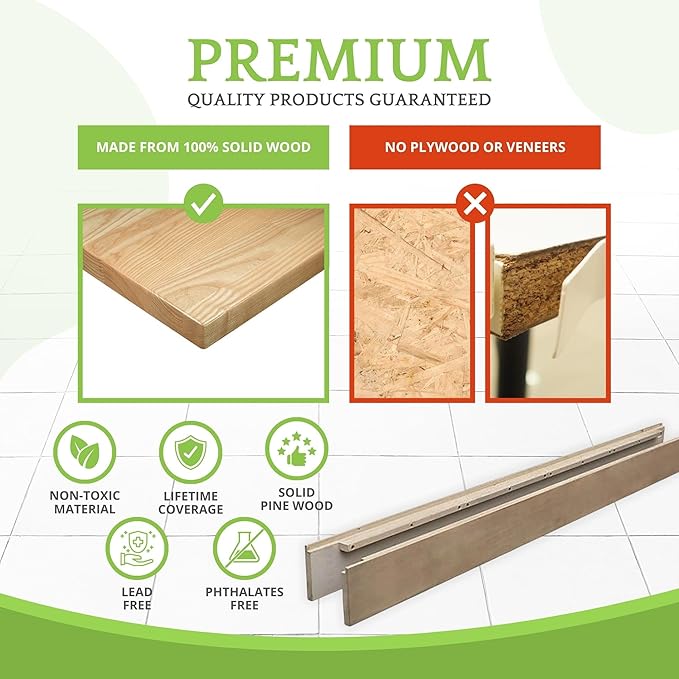 Full-Size Conversion Kit Bed Rails for Baby Appleseed and Eco-Chic Convertible Cribs - Solid Wood Rail - Toddler & Adult Bed Rail for Full-Size Beds - Nursery and Baby Furniture (Willow, Bolt-On Kit)