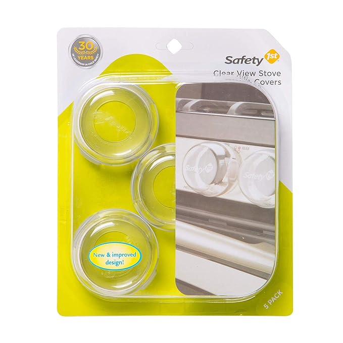 Child Proof Clear View Stove Knob Covers (Set of 5) - 2 Pack