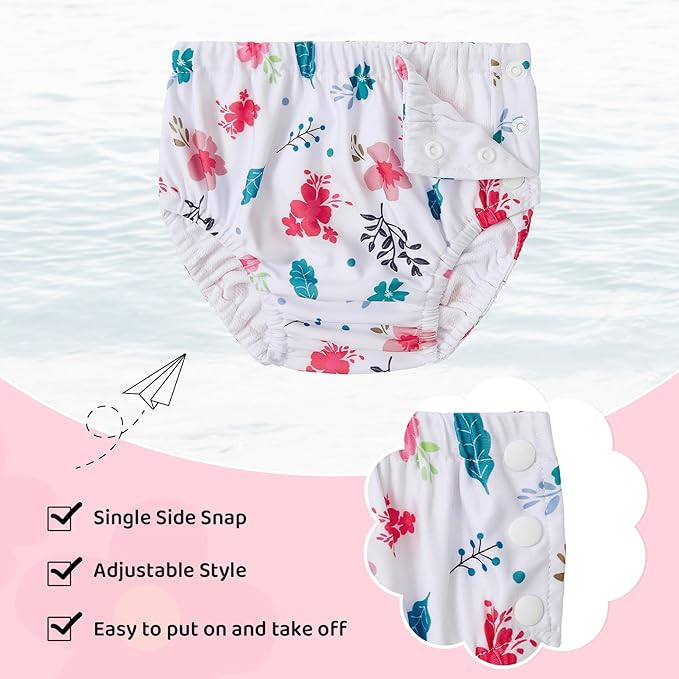 Durio Reusable Swim Diapers for Baby Toddler Newborn Washable Water Diapers for Swimming Beach Essentials