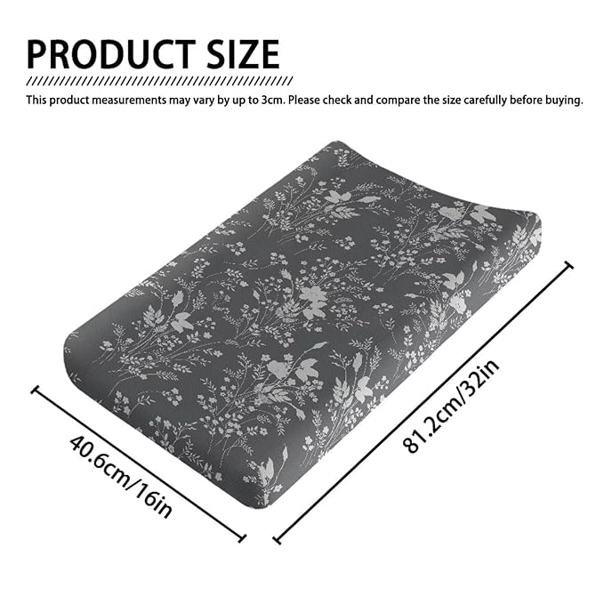 Floral Diaper Changing Pad Cover Vintage Pastoral Style Changing Table Pad Cover Toddler Changing Table Sheets Mat Changing Pad for Baby Newborn Infant