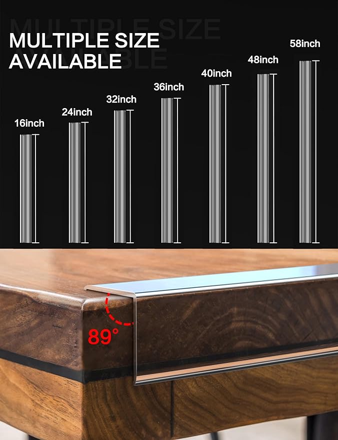 Clear Self-Adhesive Wall Corner Protectors，Corner Guards & Edge Protector for Wall Door Frame Cabinet Baseboard & Door, Table, Stair (2.5x60.96cm/1.0x24in)
