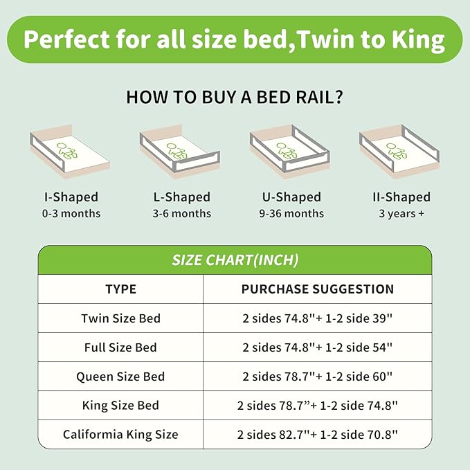 yulongtengfei 3-Piece Califormia King Size Bed Rail for Toddlers - Adjustable Baby Bed Rail Guard, Kids Safety for Califormia King Size Bed (82.7"x82.7"x70.8"-Grey)