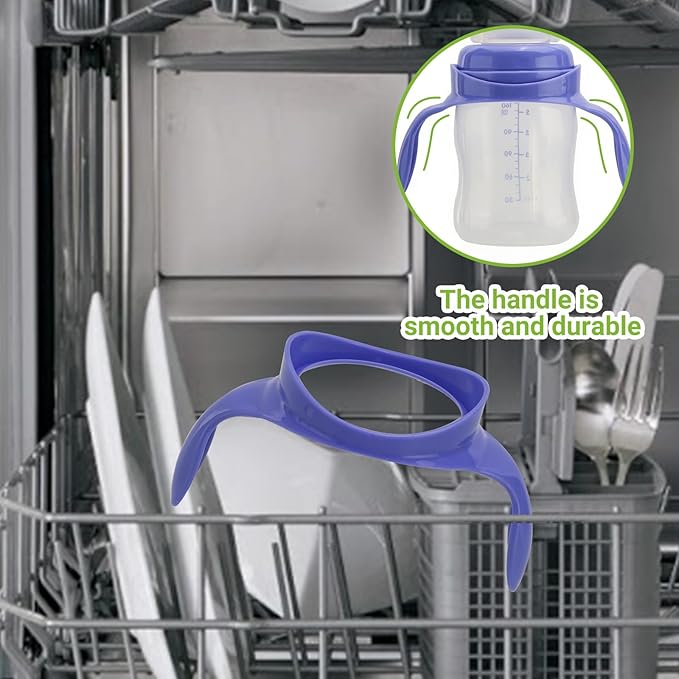 Bottle Handles Compatible with Lansinoh,Ergonomic BPA-Free Bottle Handles Only Compatible with Lansinoh 5oz and 8oz for Easy Feeding,4 Packs,Purple