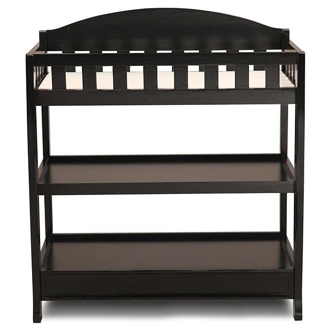 Delta Children Infant Changing Table with Pad, Ebony Black