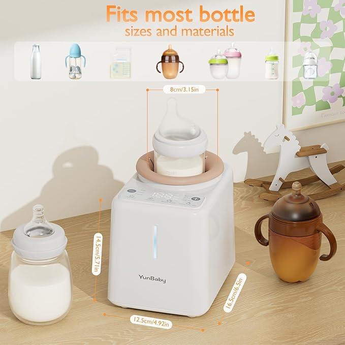 Waterless Baby Bottle Warmer and Shaker, 30s Rapid Automatic Formula Shaker for Clump-Free Milk, Multi-Function for Bottles and Food Jars