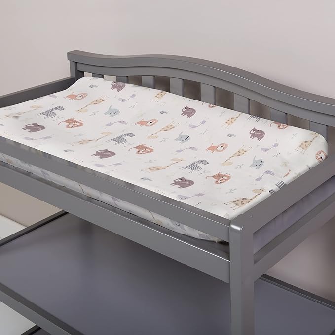 Trend Lab Crayon Jungle Deluxe Flannel Changing Pad Cover, White 10x9x3 Inch (Pack of 1)