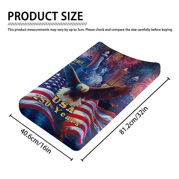 American Flag 250 Diaper Changing Pad Cover Eagle Breathable Baby Changing Pad Cover American Flag Changing Pad Cover Boy Soft 32''*16''Nursery Changing & Dressing Furniture