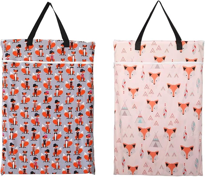 2 Pack Large Hanging Wet Bags Laundry Pail Bags Cloth Diapers Reusable