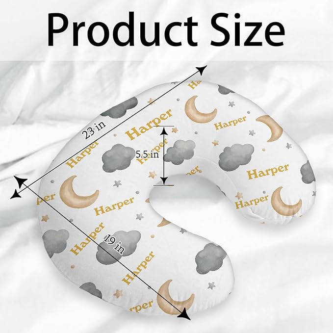 Custom Baby Nursing Pillow Cover Personalized with Name Customized for Boys Girls