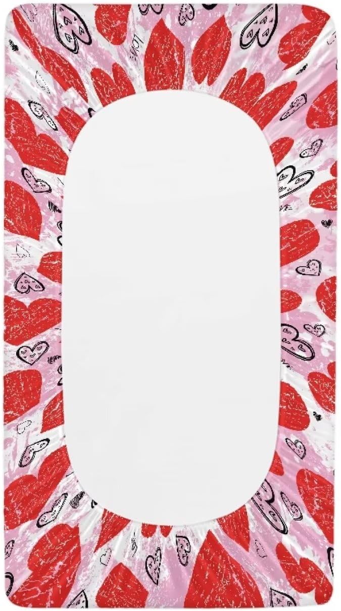 Love Valentine Changing Table Cover Durable Baby Changing Pad Cover Stain Resistant Universal Tray Table Mat Waterproof Cozy Table Sheets Valentine Decor