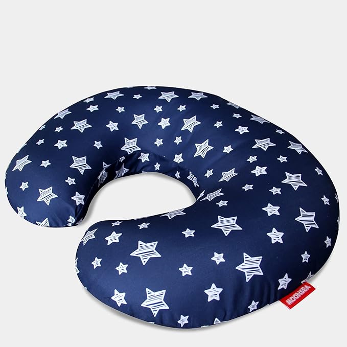 Nursing Pillow Cover for Baby Snug Fits Boppy Nursing Pillows, Super Soft, for Breastfeeding Moms, Navy Star