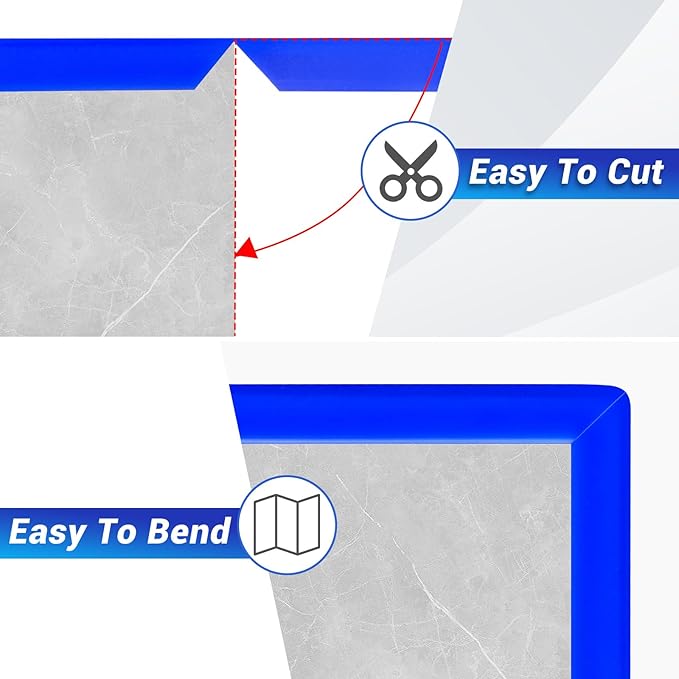 Rubber Edge Corner Trim, Self Adhesive L Shaped Edge Trim, Small Size Peel and Stick Edge Trim for Tile, Wall and Furniture Edges, Blue Color, 10Ft