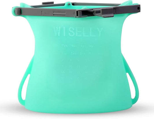 Gallon Reusable Silicone Stand-Up Collapsible Food Storage Bag Reduce Single-Use Plastic (101 Oz) Microwave Freezer Safe Dishwasher Safe Bag