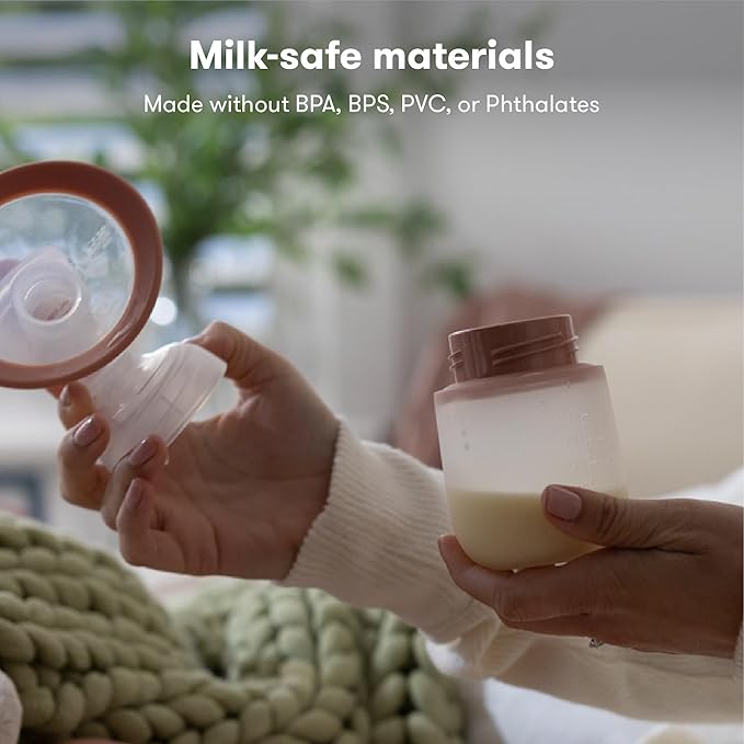 Frida Mom 2-in-1 Manual Breast Pump Silicone Bottle + Replacement Lid, Milk Collector for Breastfeeding, 5oz (Pack of 2)