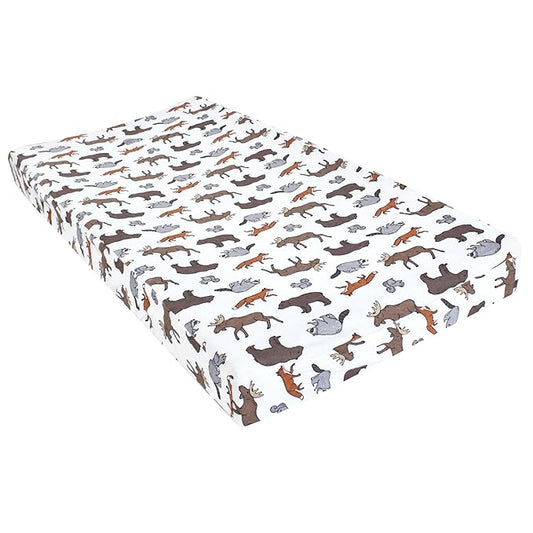 Hudson Baby Unisex Baby Changing Pad Cover, Animal Adventure, One Size