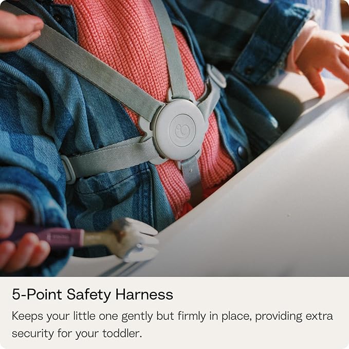 Stokke Clikk High Chair, Black/Warm Brown - All-in-One High Chair with Tray + Harness - Light, Durable & Travel Friendly - Ergonomic with Adjustable Features - Best for 6-36 Months or Up to 33 lbs