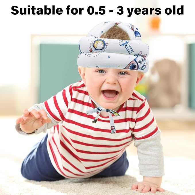 Baby Safety Helmet Baby Head Protector No Bumps for Running Walking Crawling, Safety Head Adjustable Protective Cap Headguard Hat