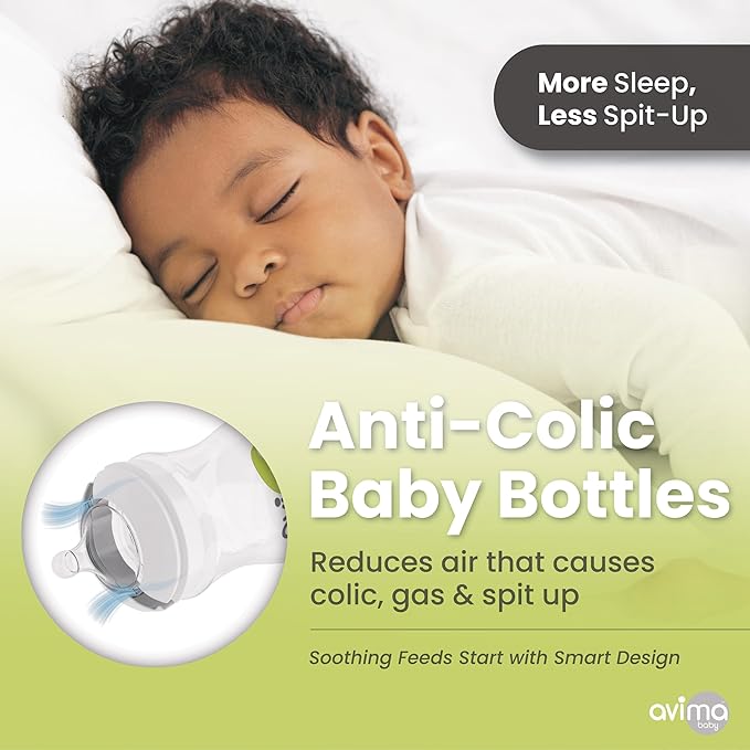 Avima Baby Anti Colic Nipples for Wide Neck Bottles, Silicone Breast Like Nipples - 0 to 12+ Months (Pack of 6) (Medium Flow)