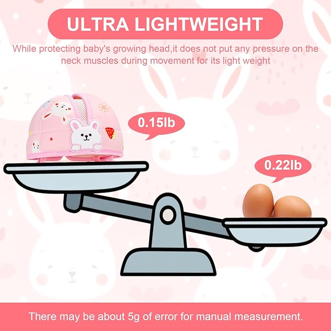 Accmor Baby Head Protector, Cute Baby Safety Helmet for Crawling Walking Running, Infant Headguard Soft Cushion Lightweight Breathable Protective Caps, Anti-Collision Toddler Helmets for 6m-24m Girls