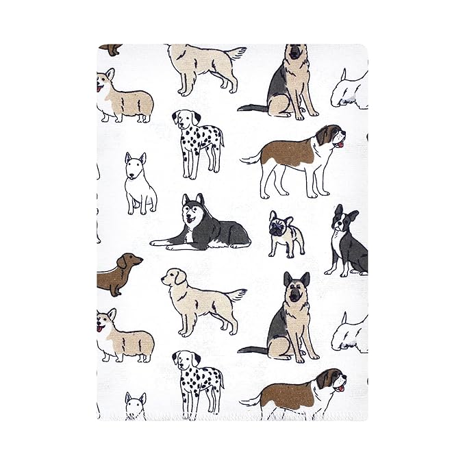 Hudson Baby Unisex Baby Flannel Burp Cloth 12pk, Handsome Dogs, One Size