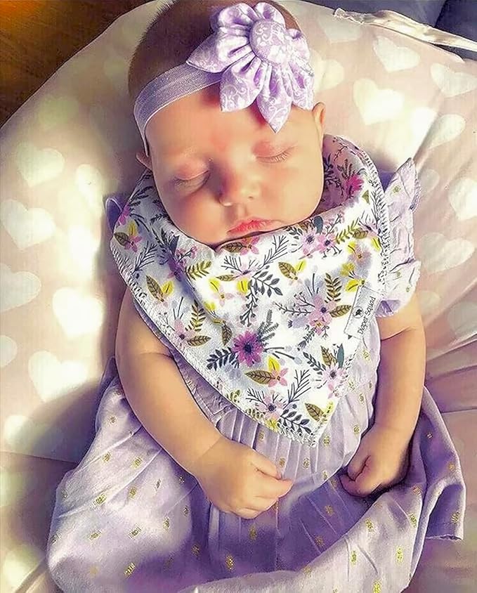 DiaperSquad's 100% Organic Cotton Baby Drool Bibs, Super Absorbent & Adjustable Baby Bibs for Drooling and Teething