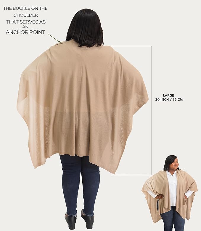 Set Premium Breast Feeding Covers for Women of All Body Types: Ultra Soft Stylish and Breathable Nursing Cover up for Breastfeeding + 4 Reusable Breast Pads for Nursing Comfort (Honey Camel)