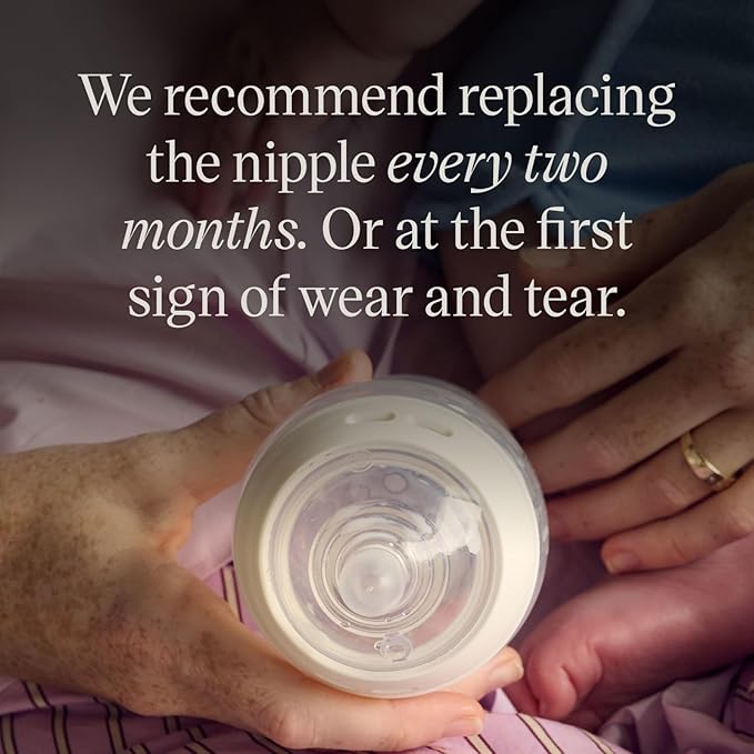 Tommee Tippee Natural Start Baby Bottle Nipples,Breast-Like for A Natural Latch,Anti-Colic Valve,Soft Silicone,Extra Slow Flow,0+ Months,2 Count (Pack of 2)