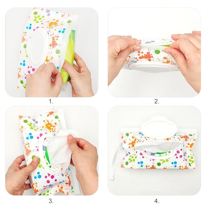 2 Pack Portable Baby Wipes Dispenser Holder Set Refillable Container Lightweight Travel Cases