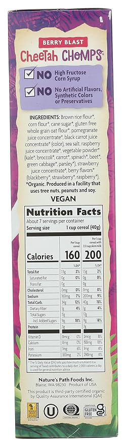 NATURES PATH CEREALS KIDS CHEETAH CHOMPS OR 10 OZ