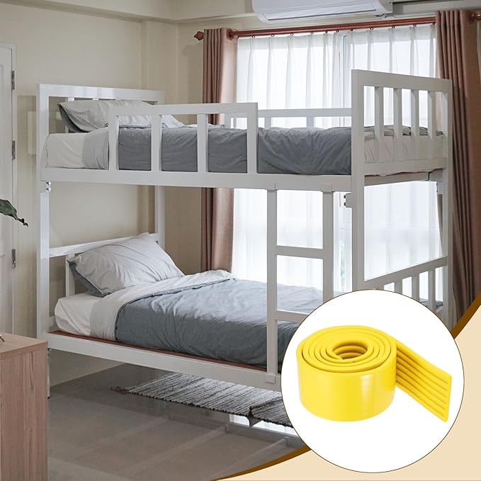 uxcell Bunk Bed Ladder Pad, 6.5ft NBR Self-Adhesive Corner Edge Protector Soft Furniture Corner Guard for Ladder Table Desk Edge, Yellow