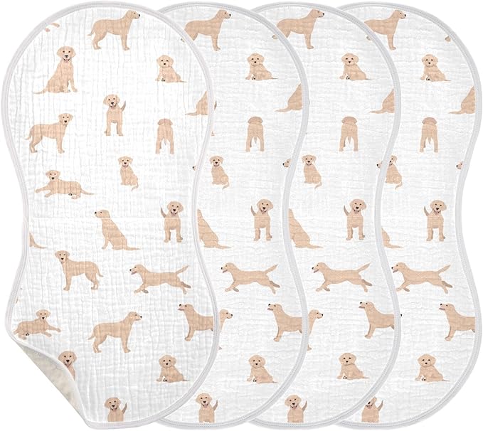 vvfelixl Burp Cloths Labrador Retriever Dog for Baby Boy Girls Baby Washcloths Burp Rags 1 Pack