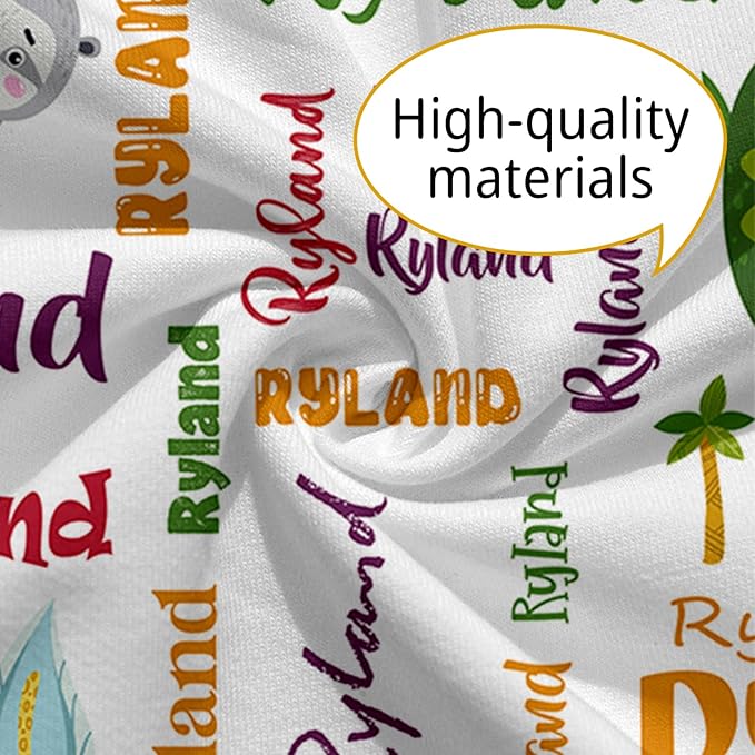 Baby Nursing Pillow Cover - Personalized Name Breastfeeding Pillow Cover with Animals Pattern, Stretchy Removable U-Shaped for New Moms, Soft Breathable Slipcover for Infant Boys Girls