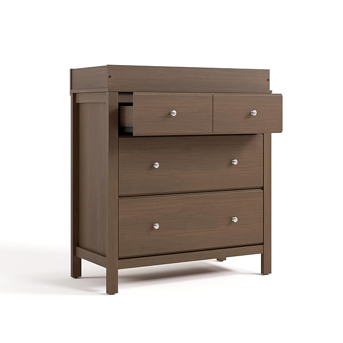 Storkcraft Horizon 3 Drawer Chest with Removable Changing Topper (Hazelnut) – GREENGUARD Gold Certified Nursery Dresser, Kids’ Storage Chest with Organizer, Durable and Stylish 3-Drawer Design