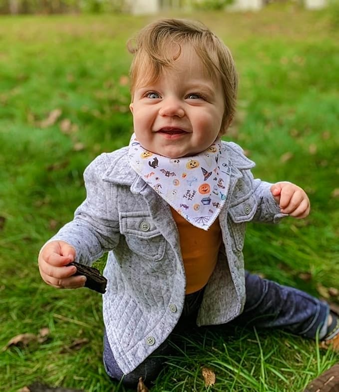 DiaperSquad's 100% Organic Cotton Baby Drool Bibs, Super Absorbent & Adjustable Baby Bibs for Drooling and Teething