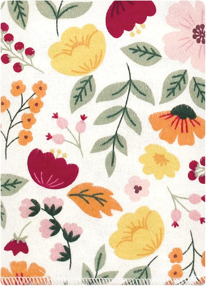 Hudson Baby Unisex Baby Cotton Flannel Burp Cloths Bundle, Fall Botanical, One Size