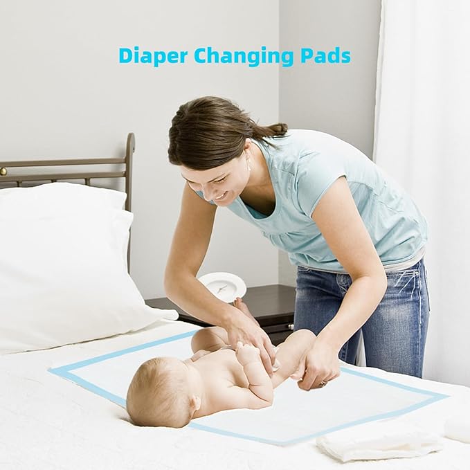 Disposable Changing Pads for Baby, 20 Pack Portable Diaper Changing Pad Liner, Baby Changing Pad Nursing Pads Waterproof (Blue, 13x18 Inch)