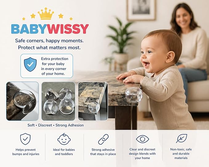 Corner Protectors (24 Pack - Best Value) – Crystal Clear Baby Proofing Corner Guards, Toddler Safety Edge Covers for Tables & Furniture, Non-Toxic PVC