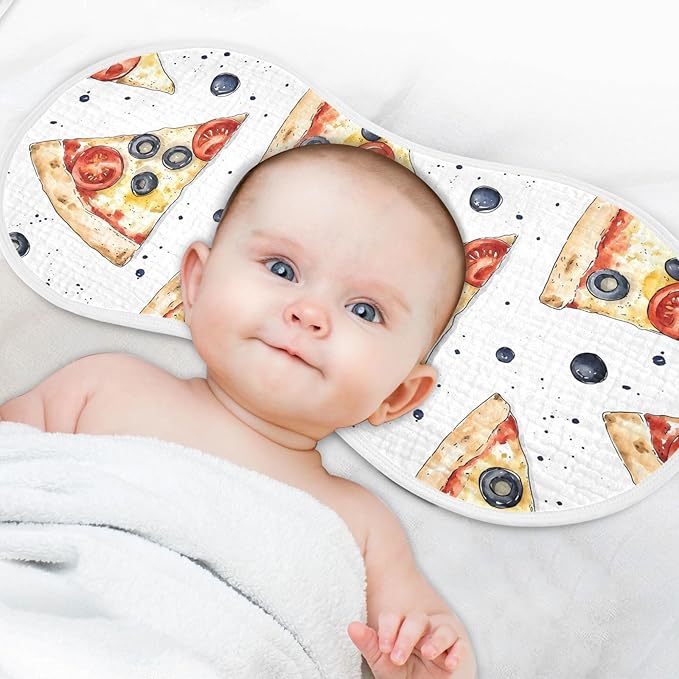 vvfelixl Margherita Pizza Burp Cloths for Baby Boy Girls Baby Washcloths Burp Rags 1 Pack