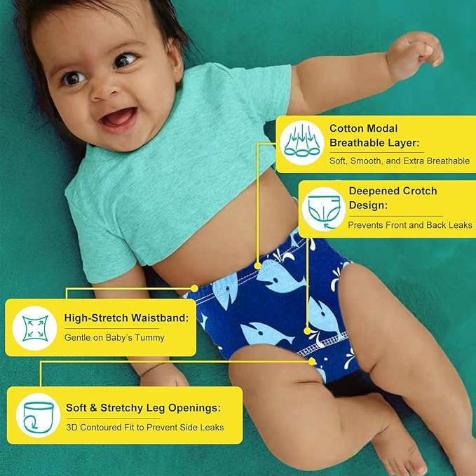 Upairy Training Pants for Boys Girls,Toddler Potty Training Underwear,Leakproof Reusable Kid Confident Panties,Children's Potty Underwear 100% Cotton for 2T-6T(10PCS,S)