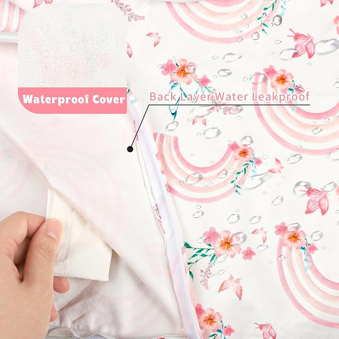 Hooyax Baby Waterproof Nursing Pillow Cover, Stretchy Nursing Covers for Breastfeeding Pillows, Adorable Infant Feeding Pillow Slipcover for Baby Boy and Girls (Rainbow)