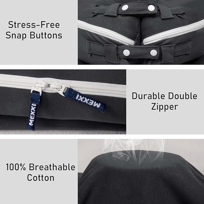 Organic Replacement Cover with Waterproof Pad | Premium Quality Spare Cover Certified Organic Cotton | [Fits Dockatot Deluxe + Docks] (Cover Only) (Charcoal, Waterproof Organic Cotton)